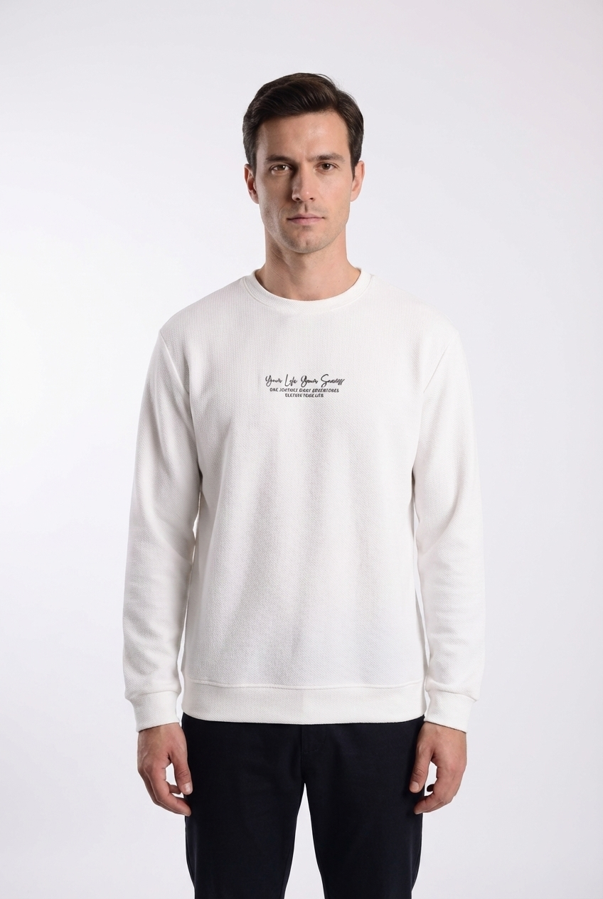 Your Life Serisi Çakıl Kumaş Erkek Sweat