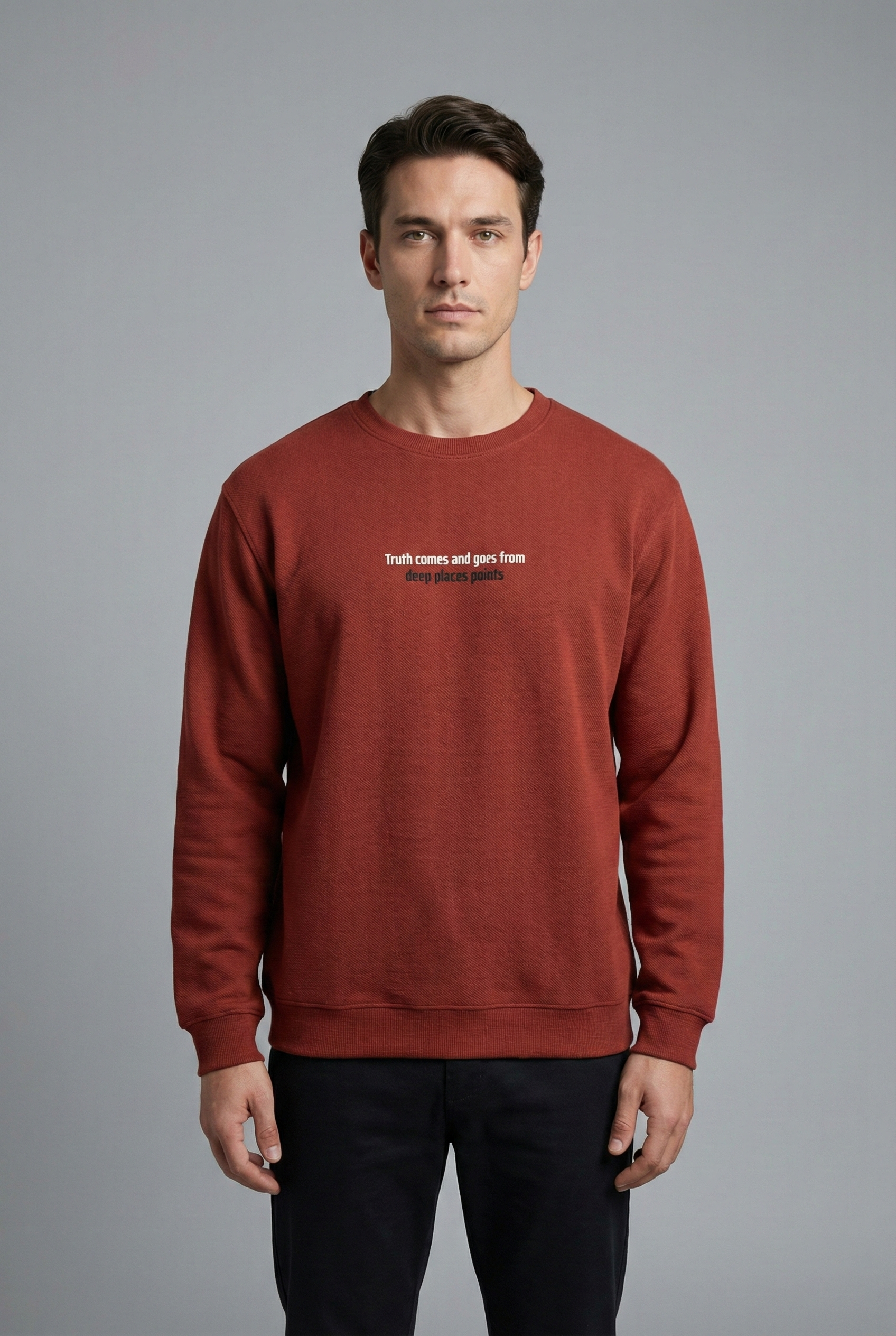 Truth Serisi Çakıl Kumaş Rabır Baskı Sweat