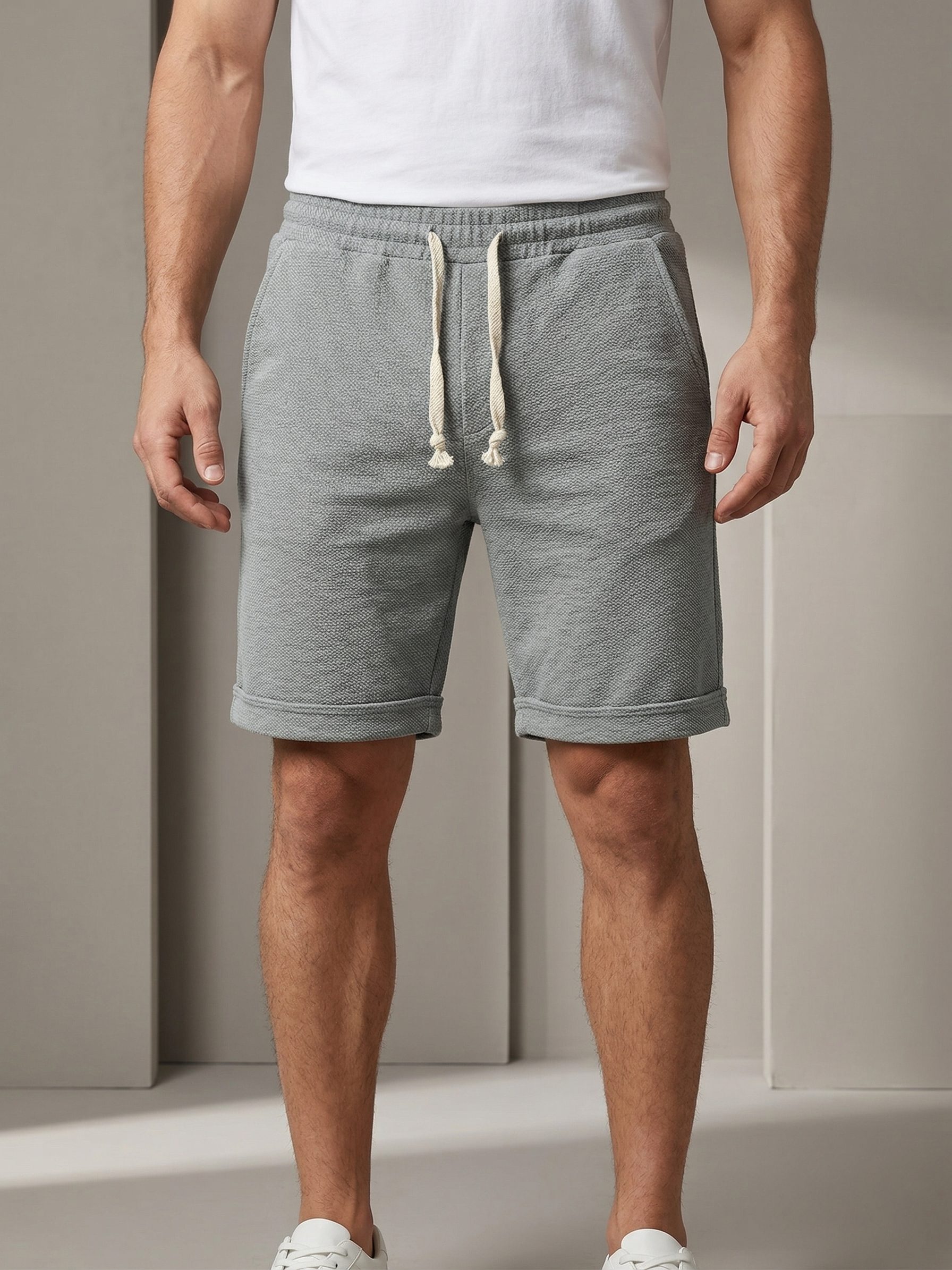 Çakıl Kumaş Duble Paça Erkek Şort