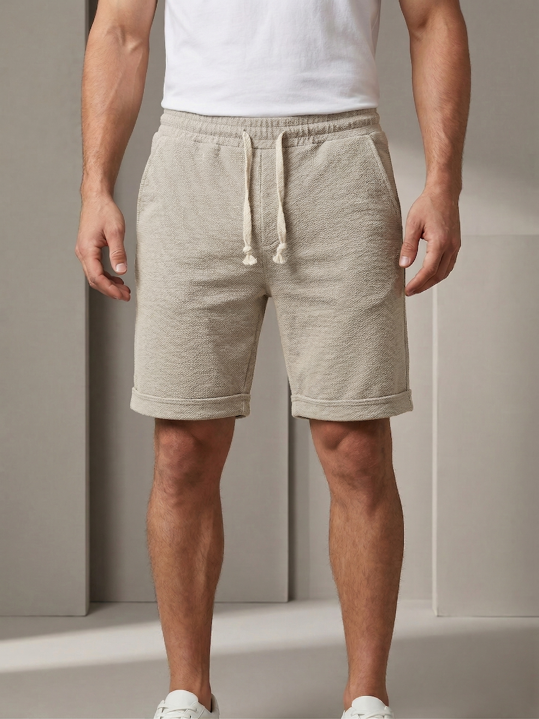 Çakıl Kumaş Duble Paça Erkek Şort