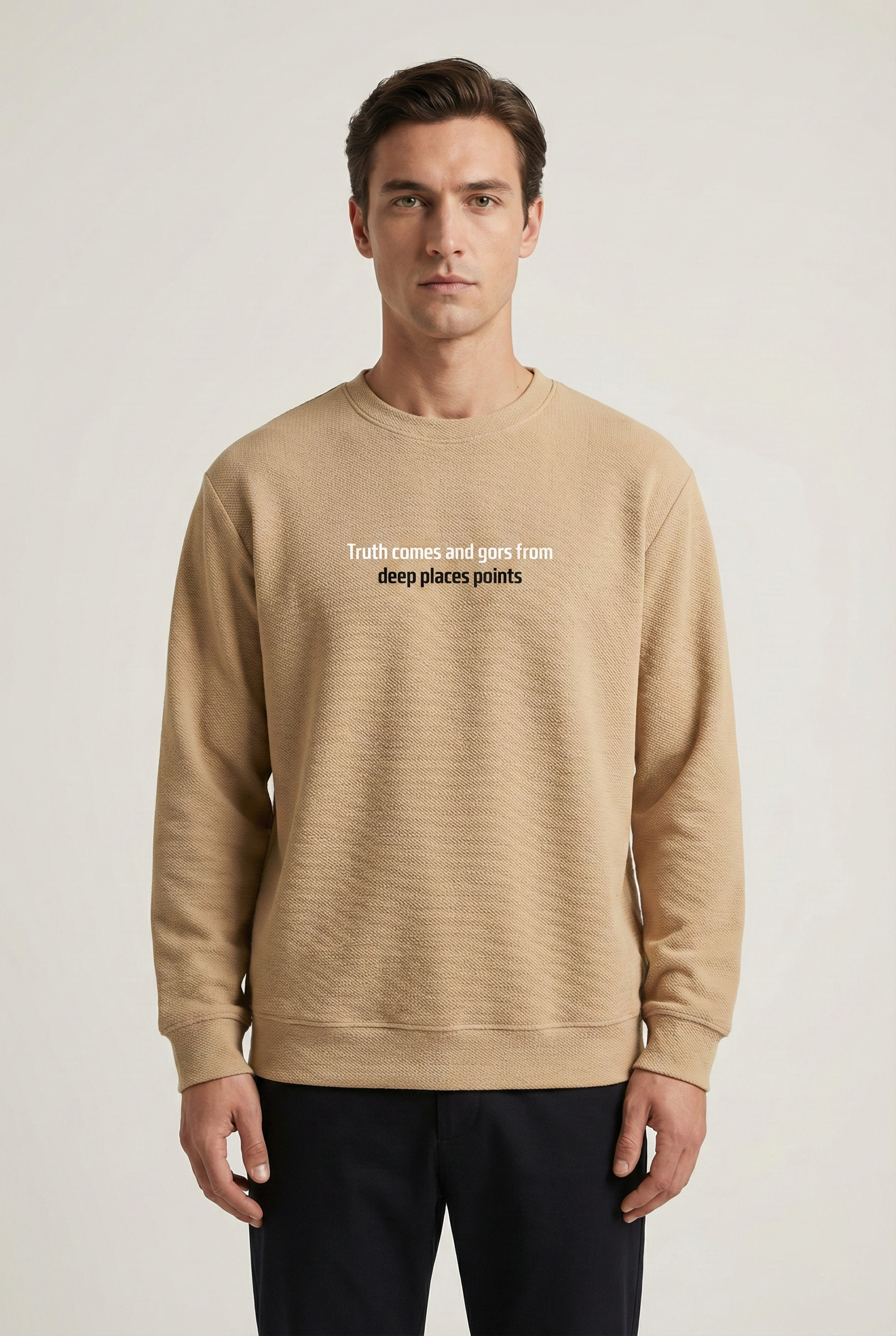 Truth Serisi Çakıl Kumaş Rabır Baskı Sweat