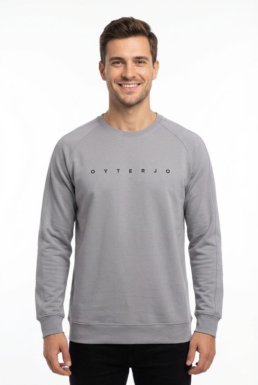 Vagon Oyterjo Serisi 2 İplik Compact Kumaş Baskılı Bisiklet Yaka Sweatshirt