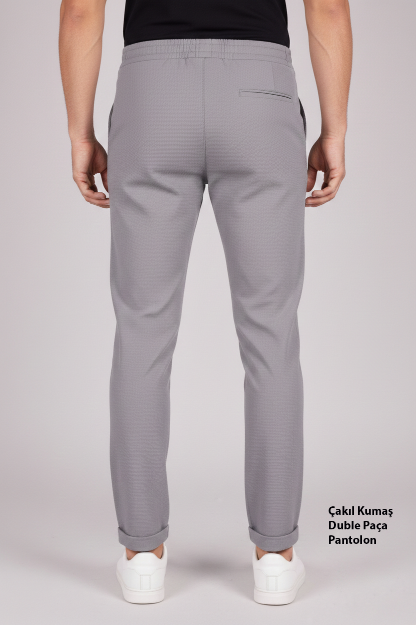 Çakıl Kumaş Duble Paça Erkek Pantolon