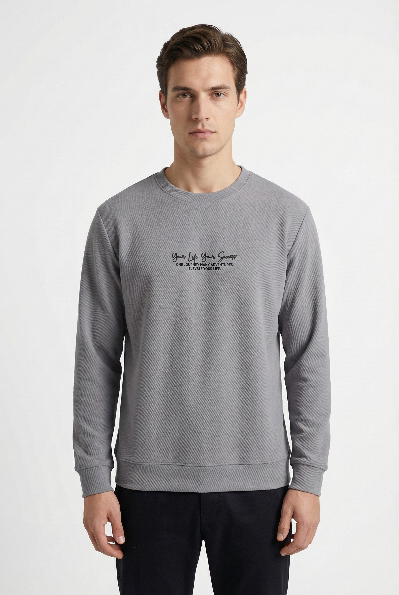 Your Life Serisi Çakıl Kumaş Erkek Sweat