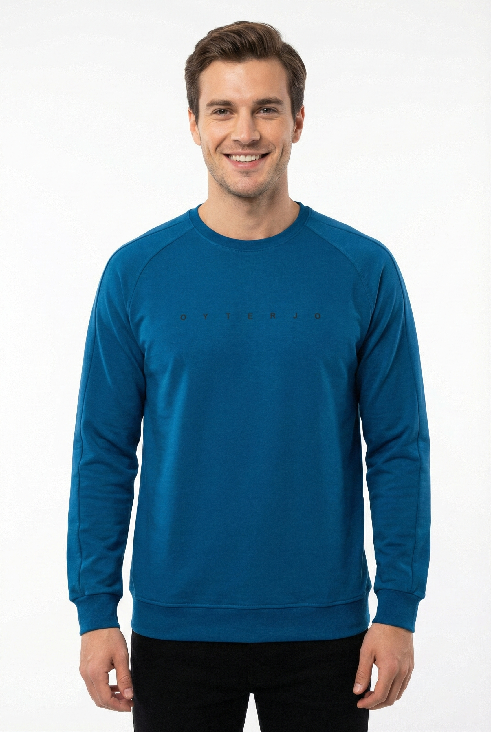 Vagon Oyterjo Serisi 2 İplik Compact Kumaş Baskılı Bisiklet Yaka Sweatshirt