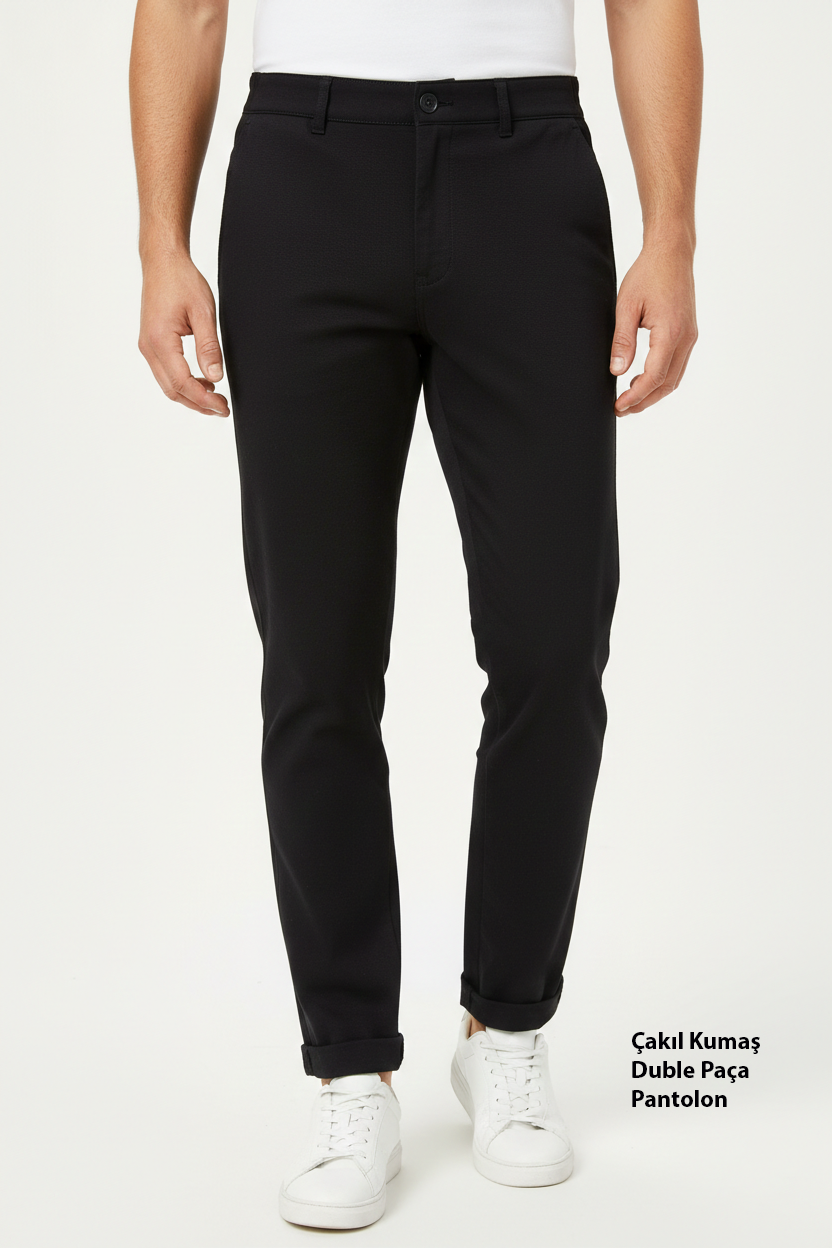 Çakıl Kumaş Duble Paça Erkek Pantolon
