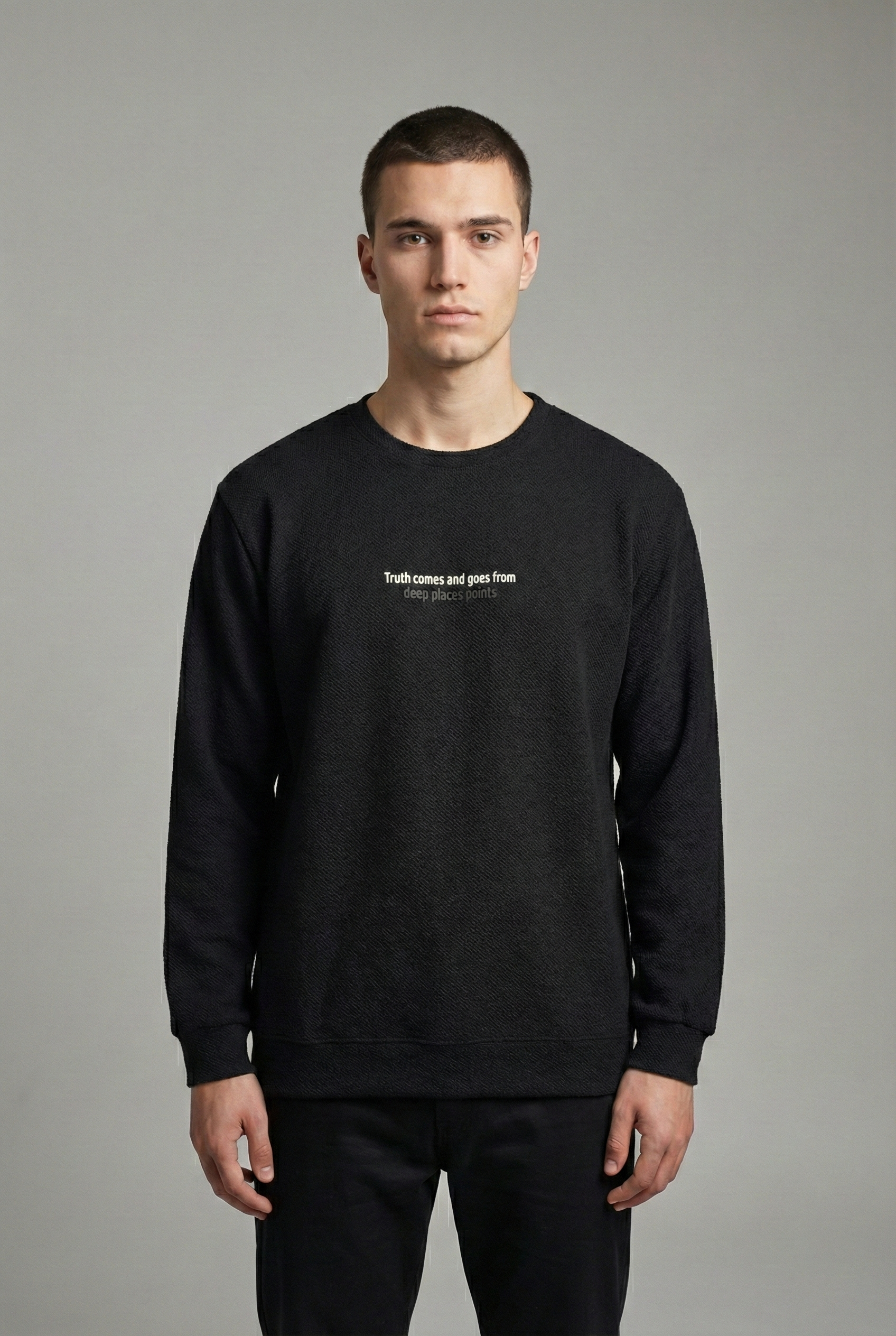 Truth Serisi Çakıl Kumaş Rabır Baskı Sweat