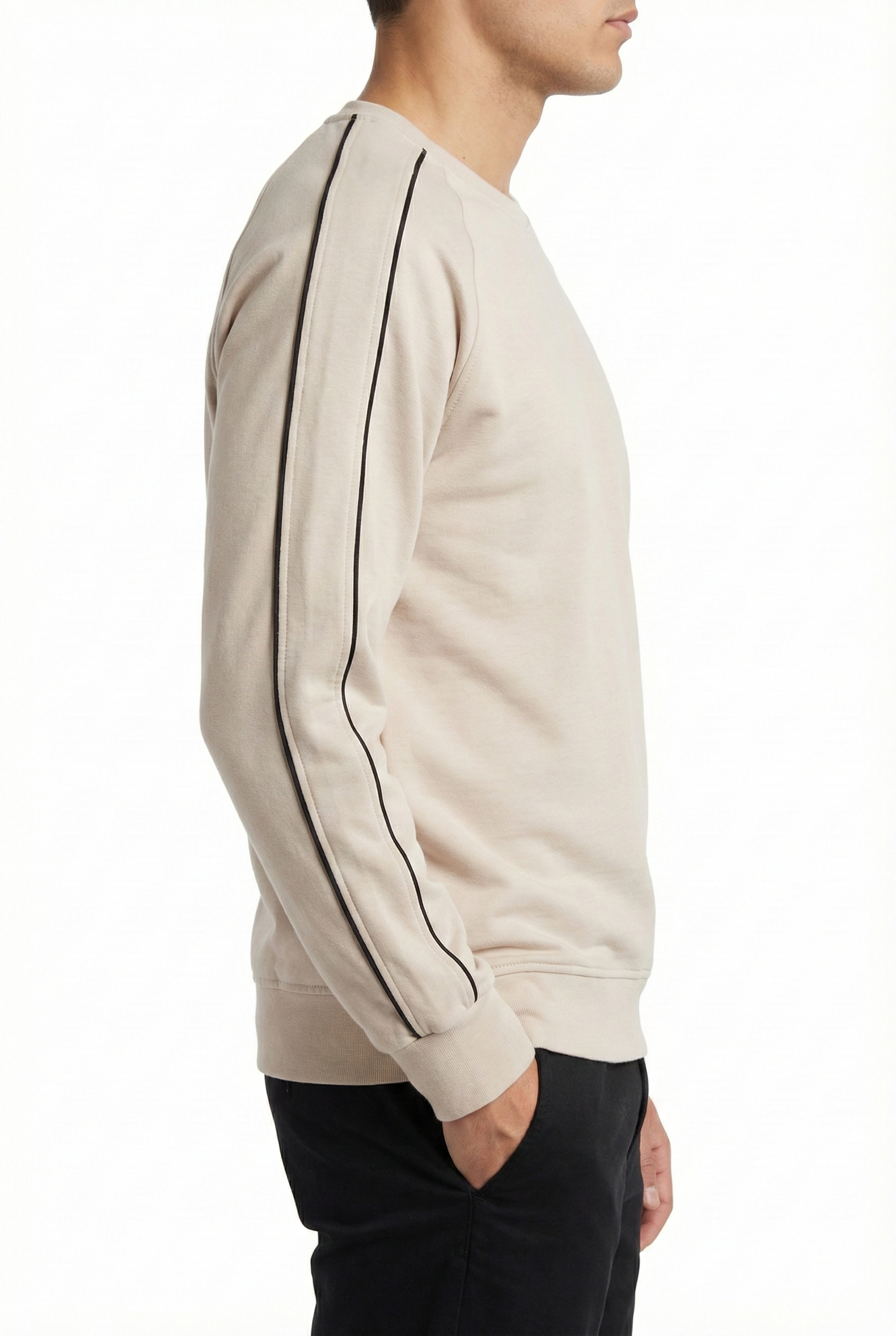 2 İplik Compact Kumaş Kol Kılbiye Detaylı Bisiklet Yaka Sweatshirt