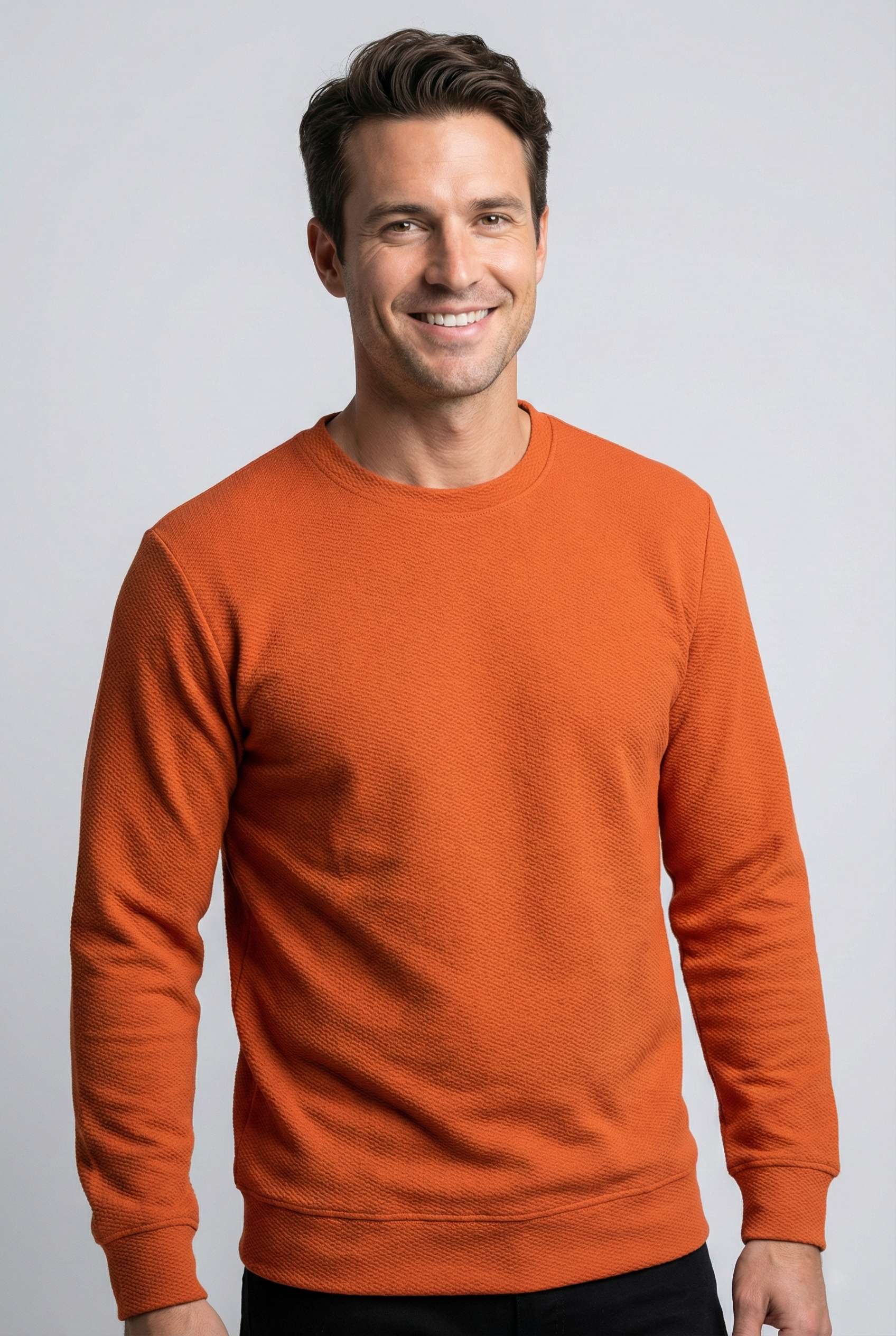 Çakıl Kumaş Sıfır Yaka Erkek Sweatshirt