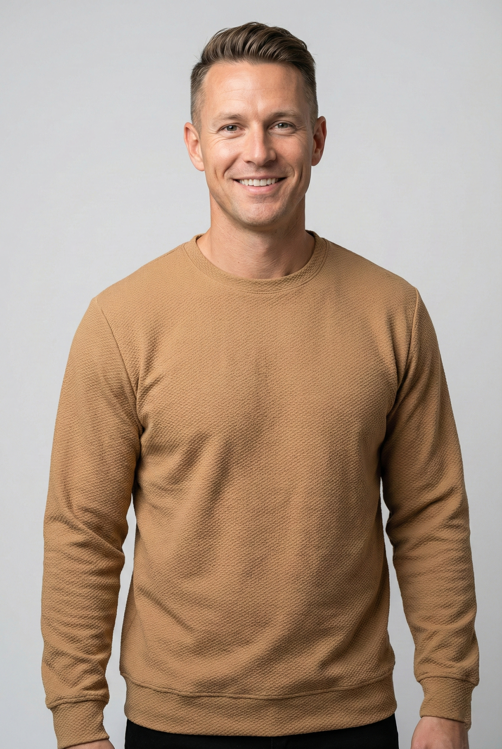 Çakıl Kumaş Sıfır Yaka Erkek Sweatshirt