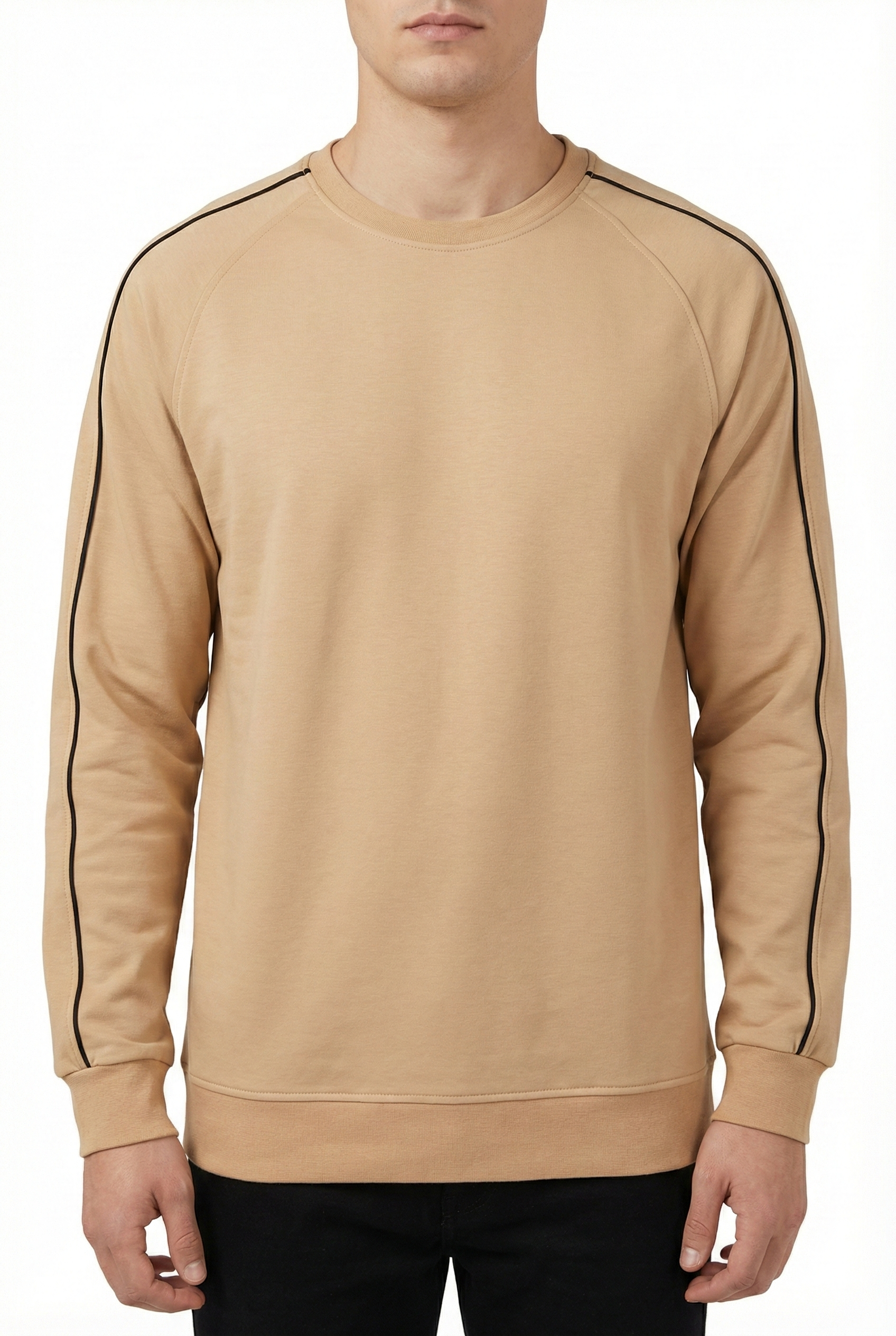 2 İplik Compact Kumaş Kol Kılbiye Detaylı Bisiklet Yaka Sweatshirt