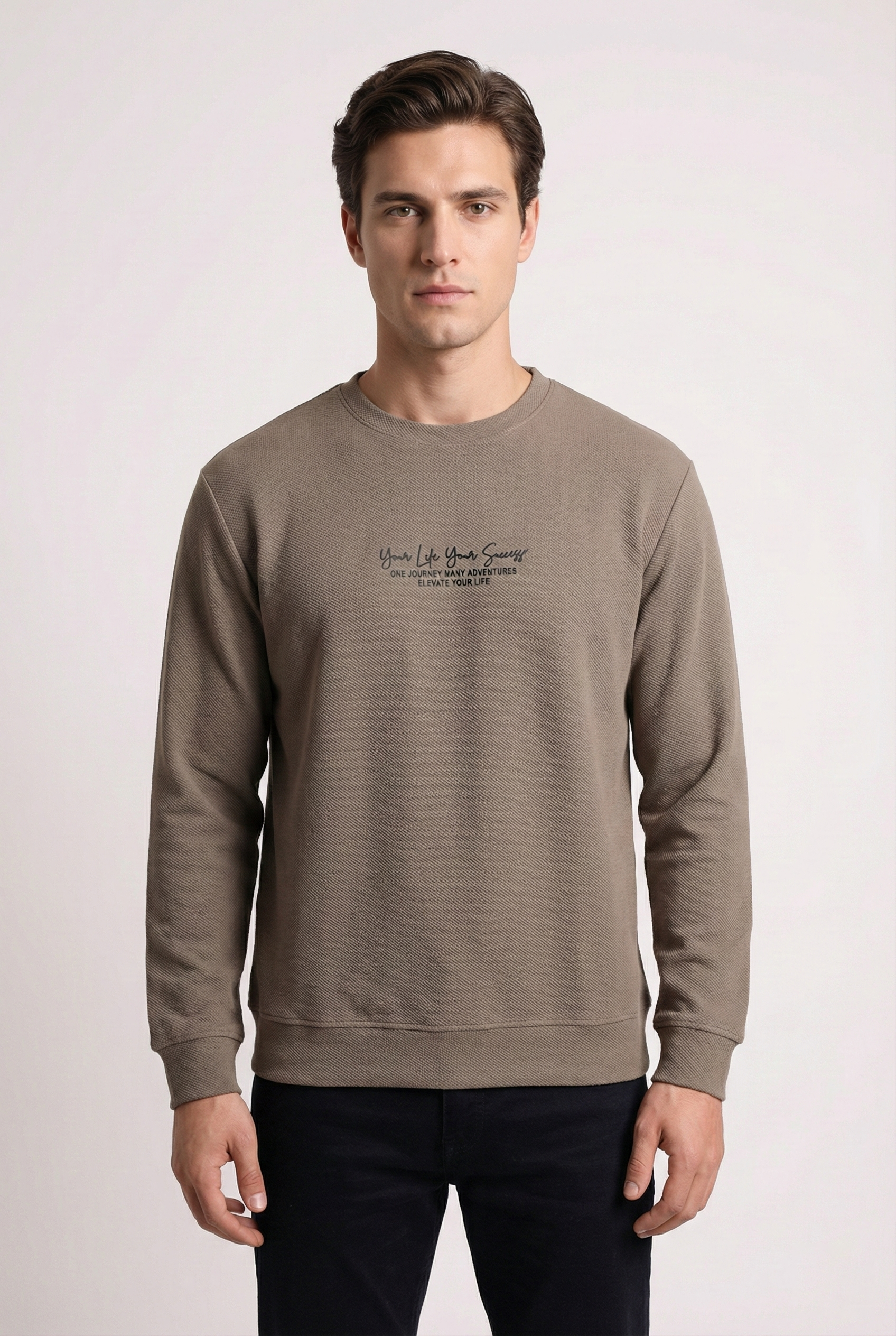 Your Life Serisi Çakıl Kumaş Erkek Sweat