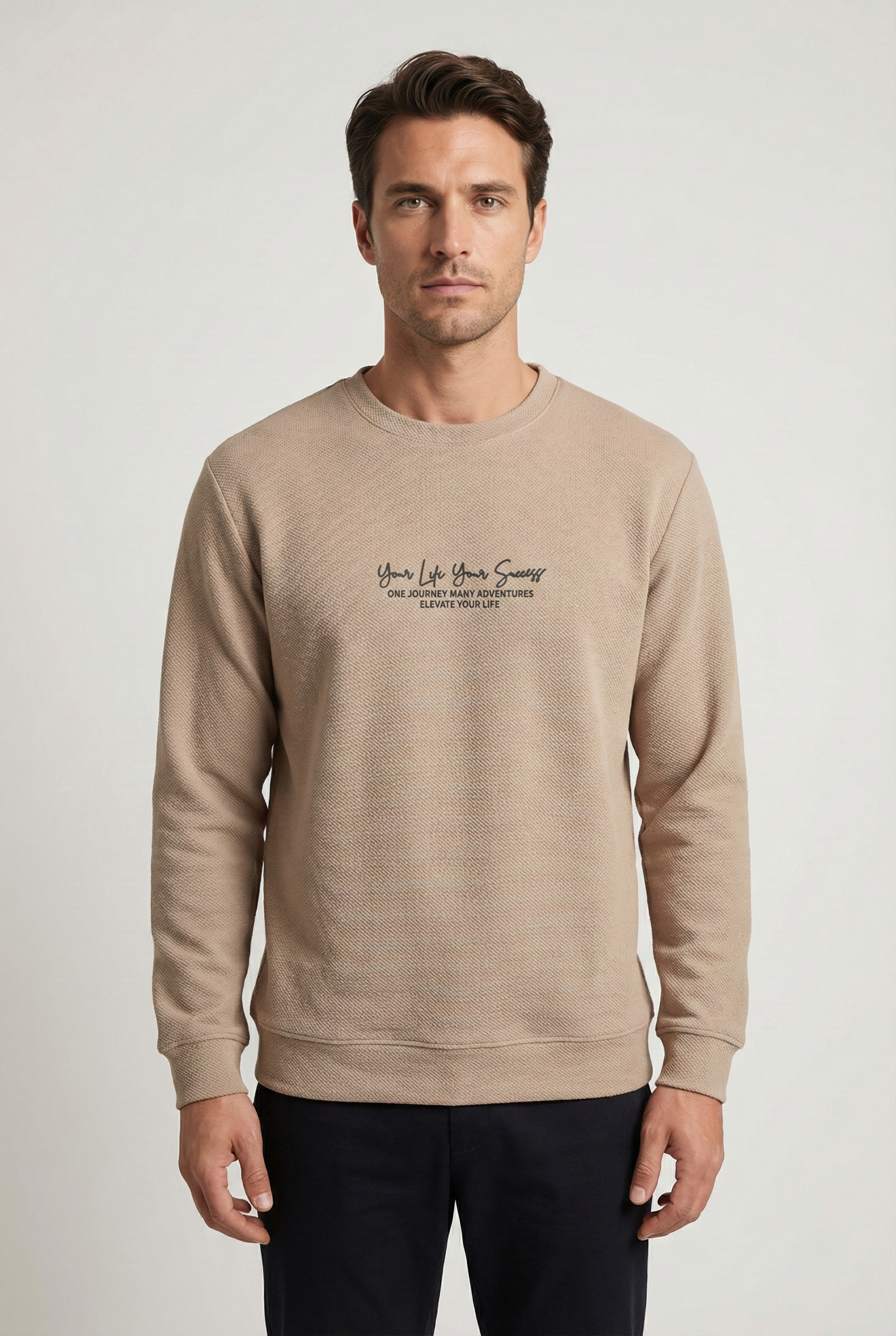 Your Life Serisi Çakıl Kumaş Erkek Sweat