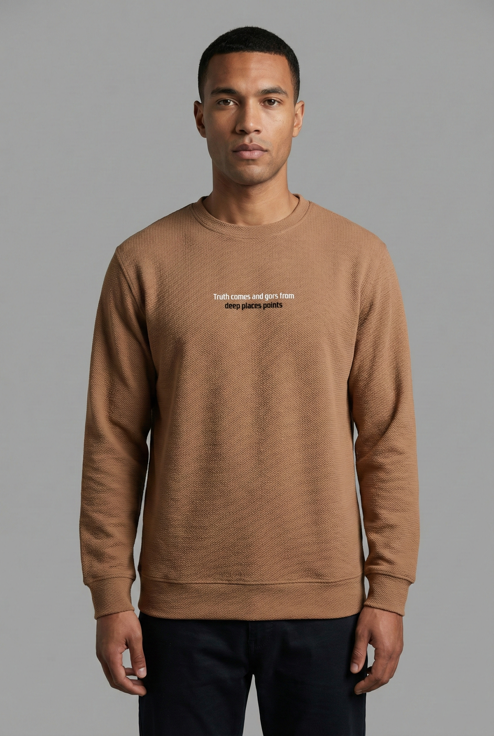 Truth Serisi Çakıl Kumaş Rabır Baskı Sweat