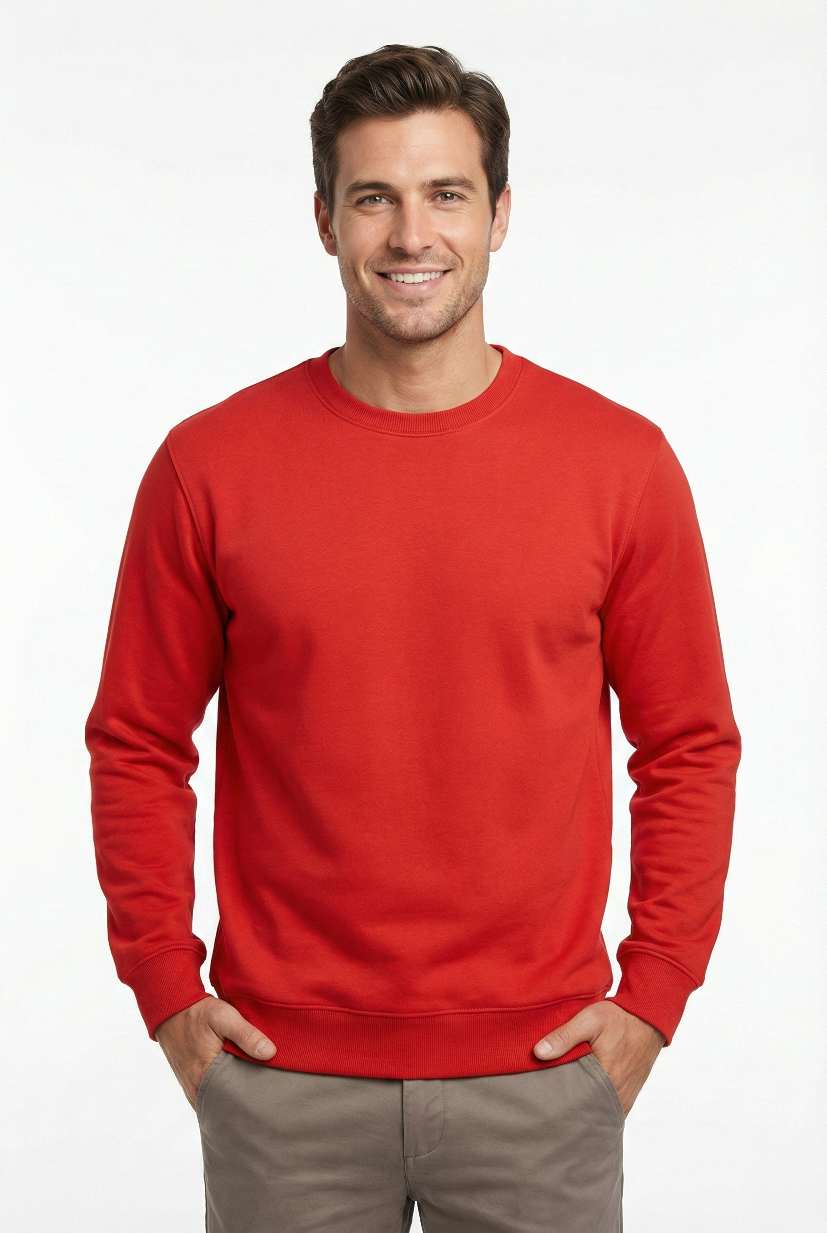 2 İplik Compact Kumaş Bisiklet Yaka Düz Sweatshirt