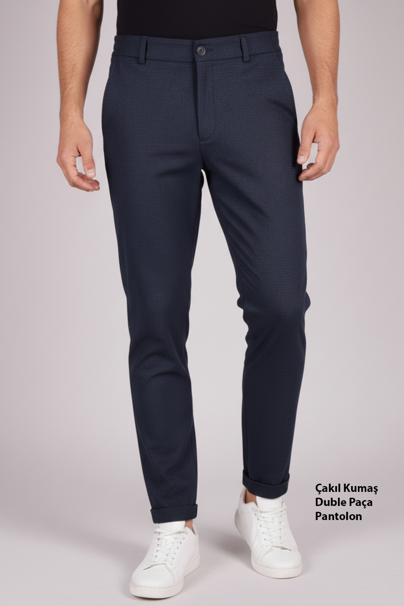 Çakıl Kumaş Duble Paça Erkek Pantolon