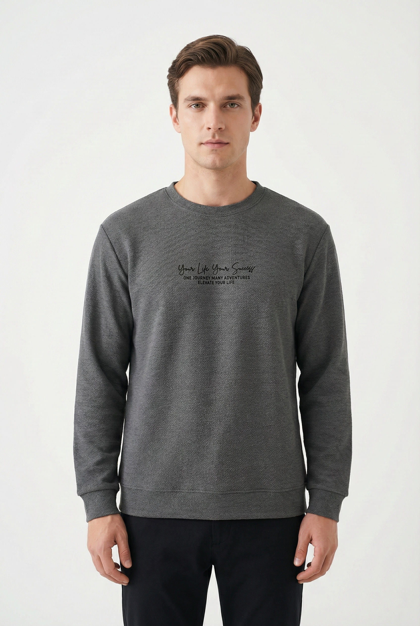 Your Life Serisi Çakıl Kumaş Erkek Sweat