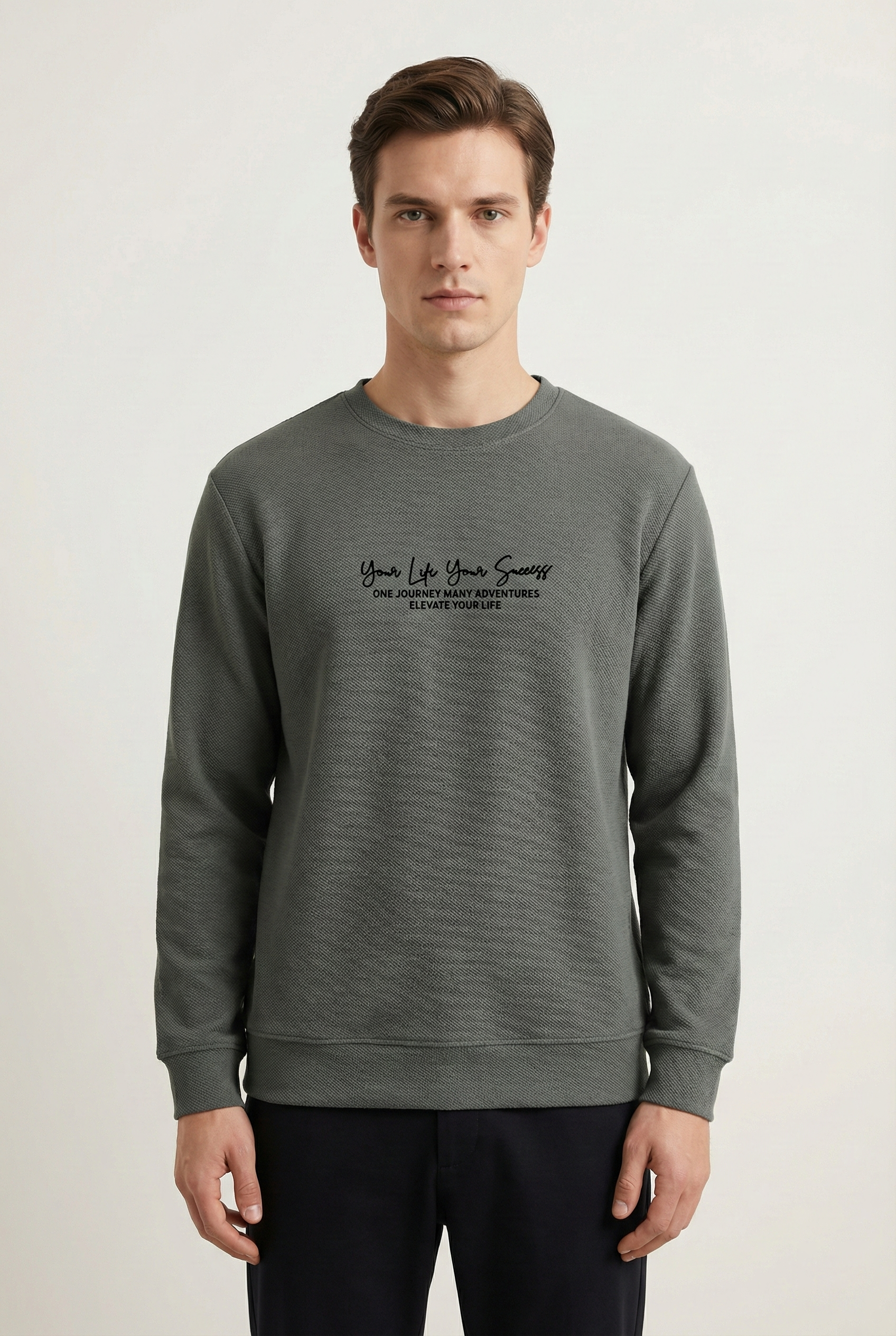 Your Life Serisi Çakıl Kumaş Erkek Sweat