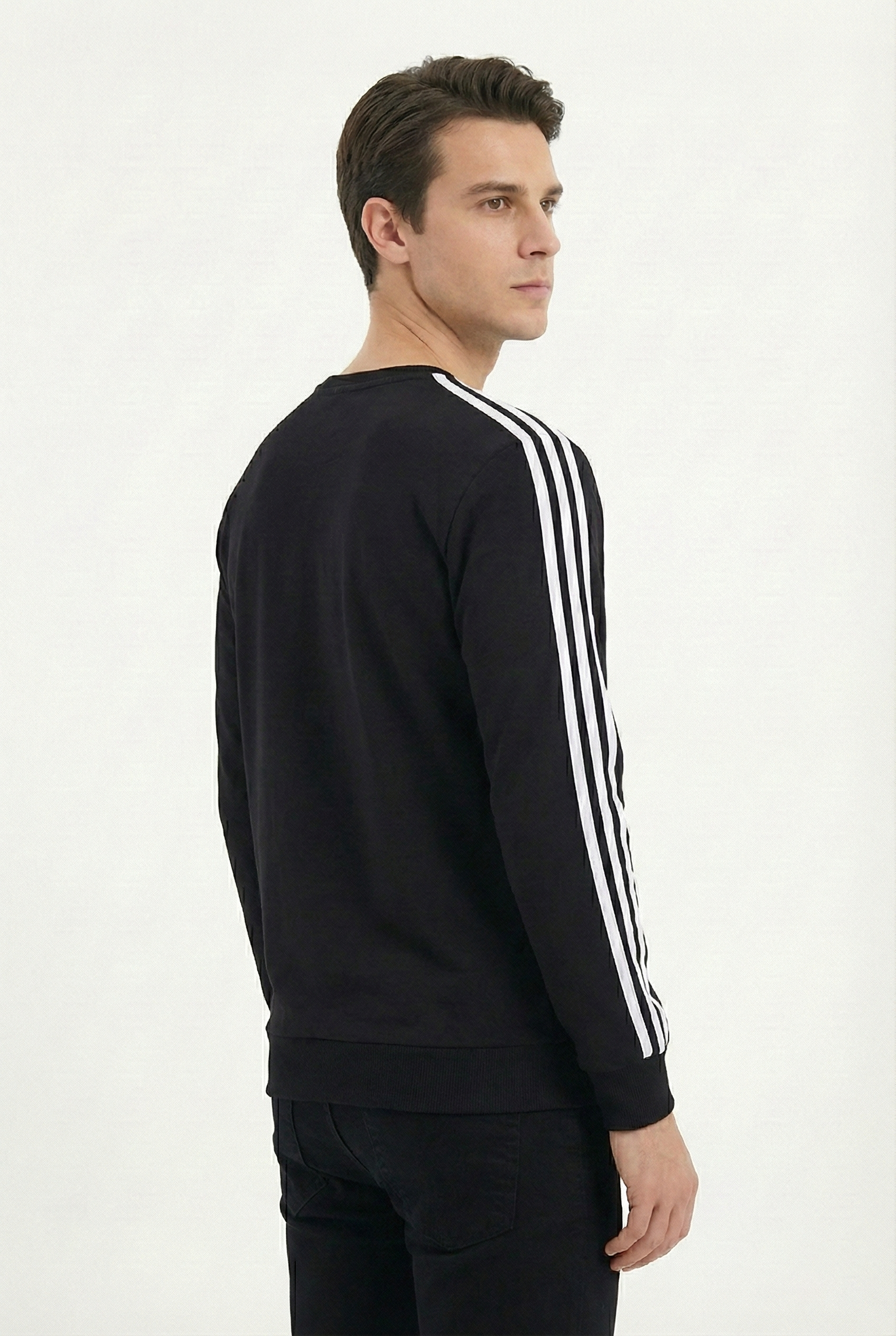 Compact 2 İplik Kumaş Kılbiyeli Sıfır Yaka Erkek Sweat