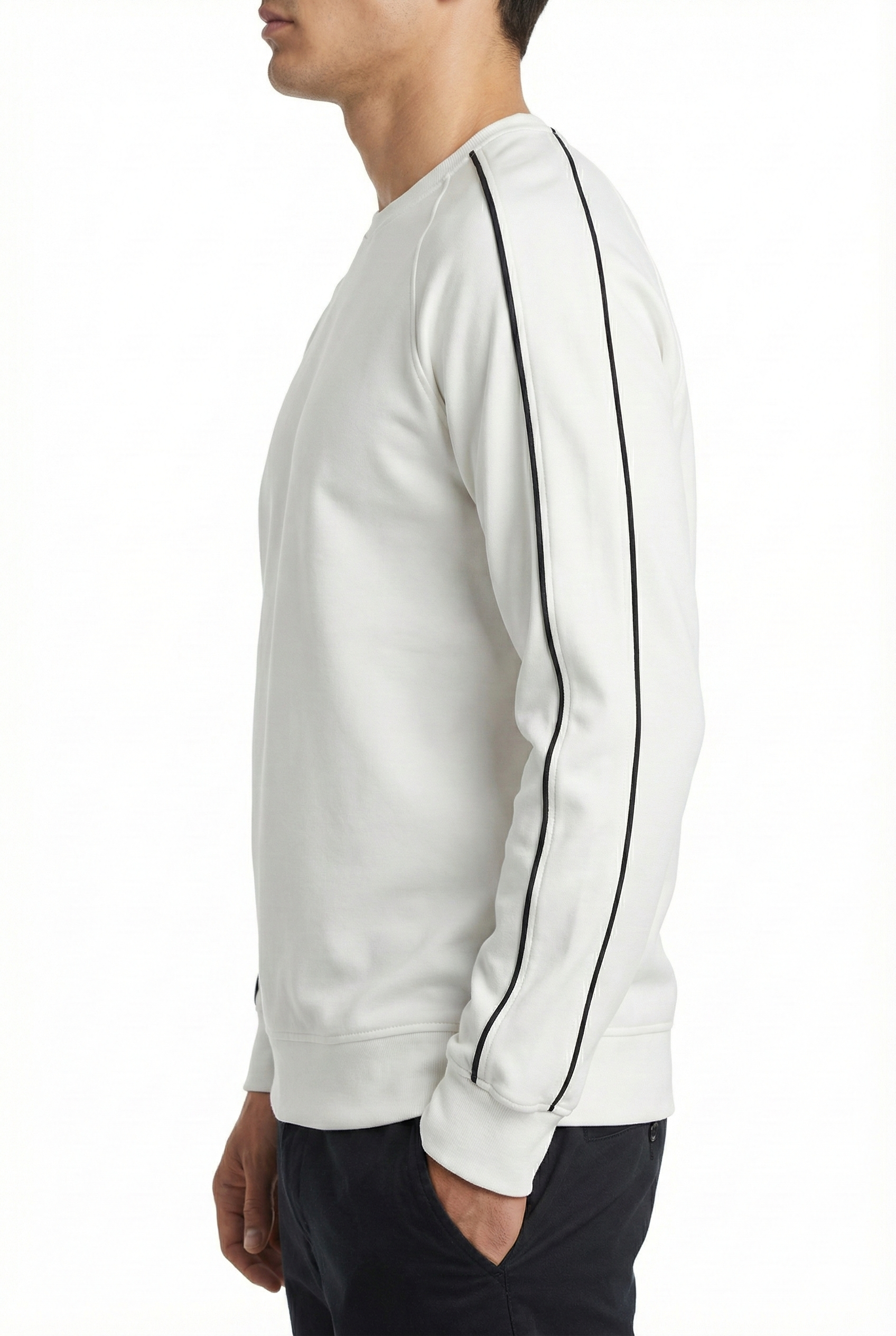 2 İplik Compact Kumaş Kol Kılbiye Detaylı Bisiklet Yaka Sweatshirt