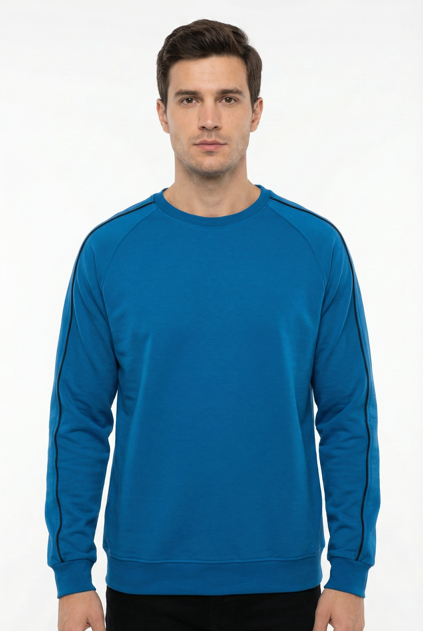 2 İplik Compact Kumaş Kol Kılbiye Detaylı Bisiklet Yaka Sweatshirt