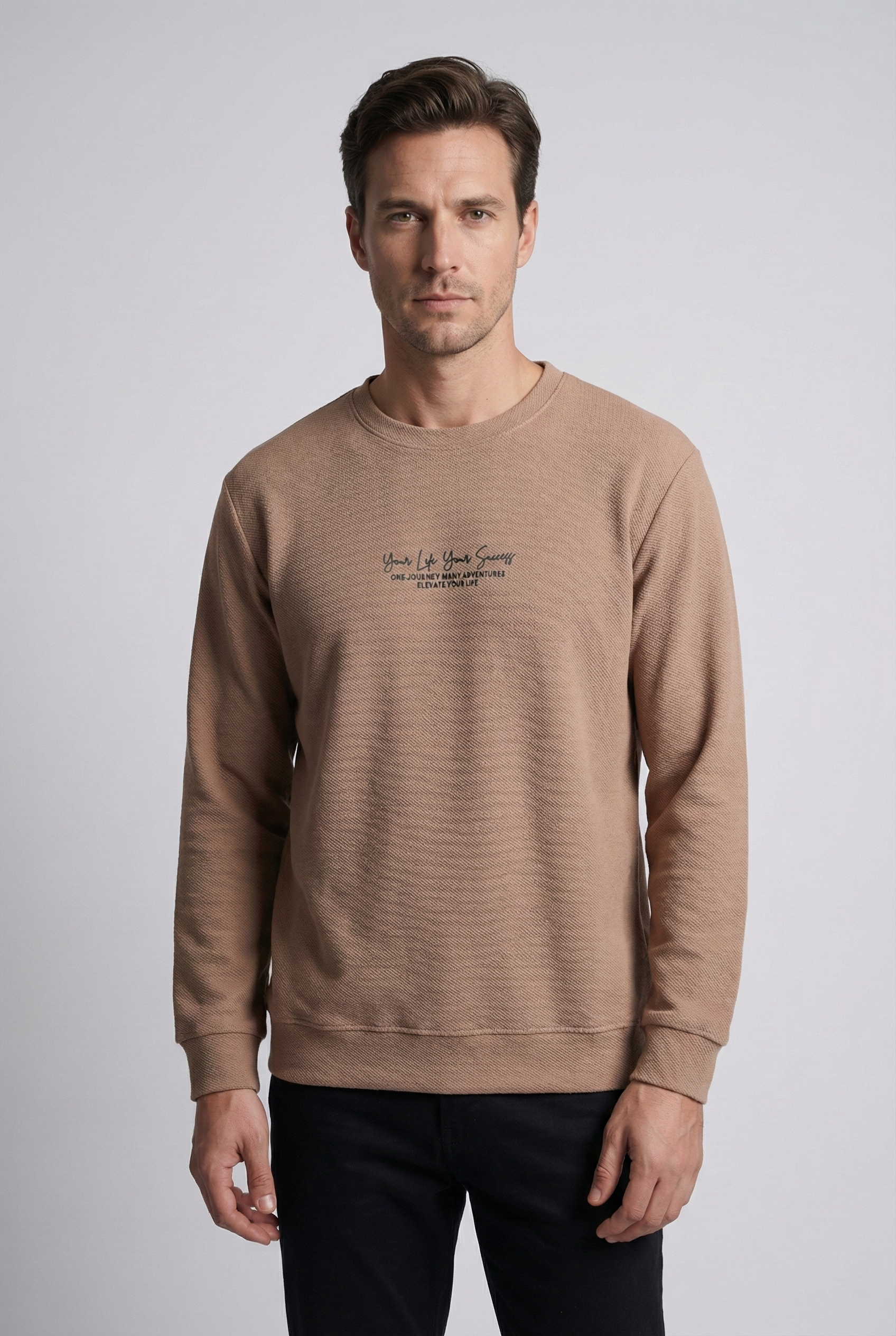 Your Life Serisi Çakıl Kumaş Erkek Sweat