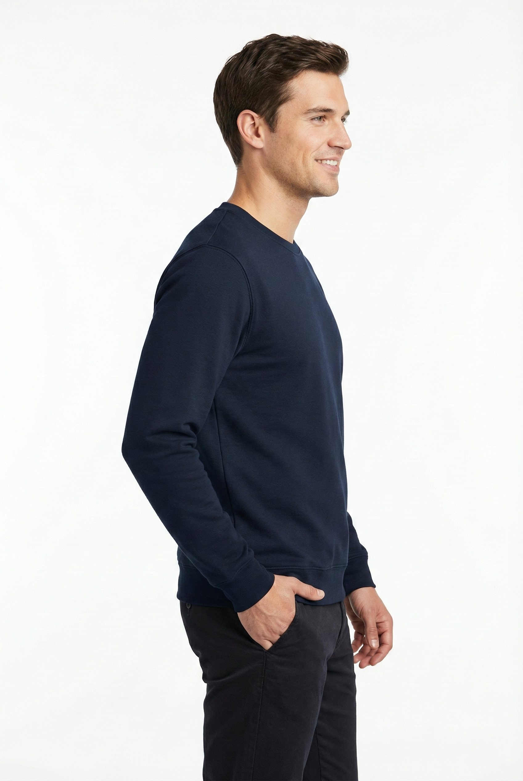 2 İplik Compact Kumaş Bisiklet Yaka Düz Sweatshirt