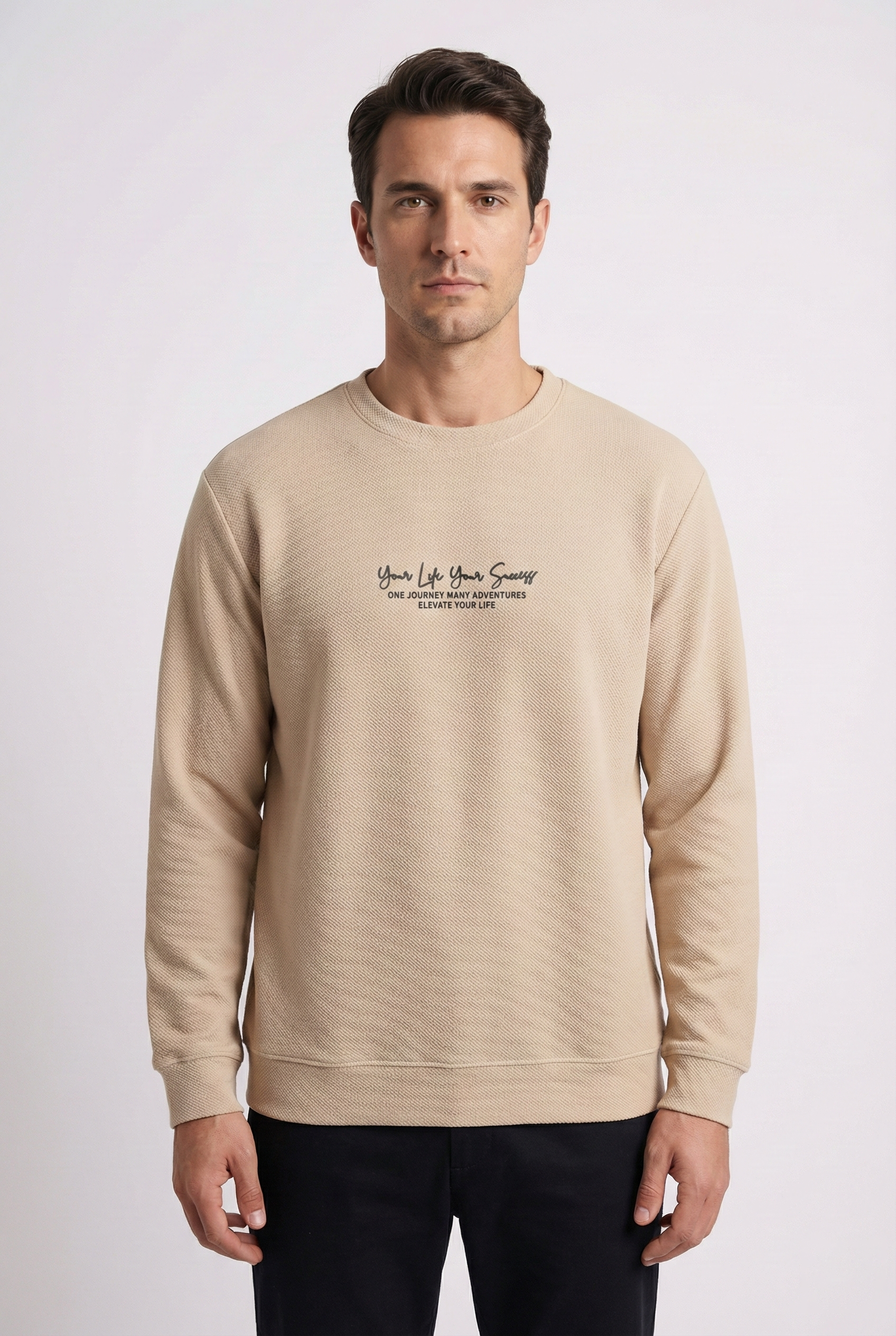 Your Life Serisi Çakıl Kumaş Erkek Sweat